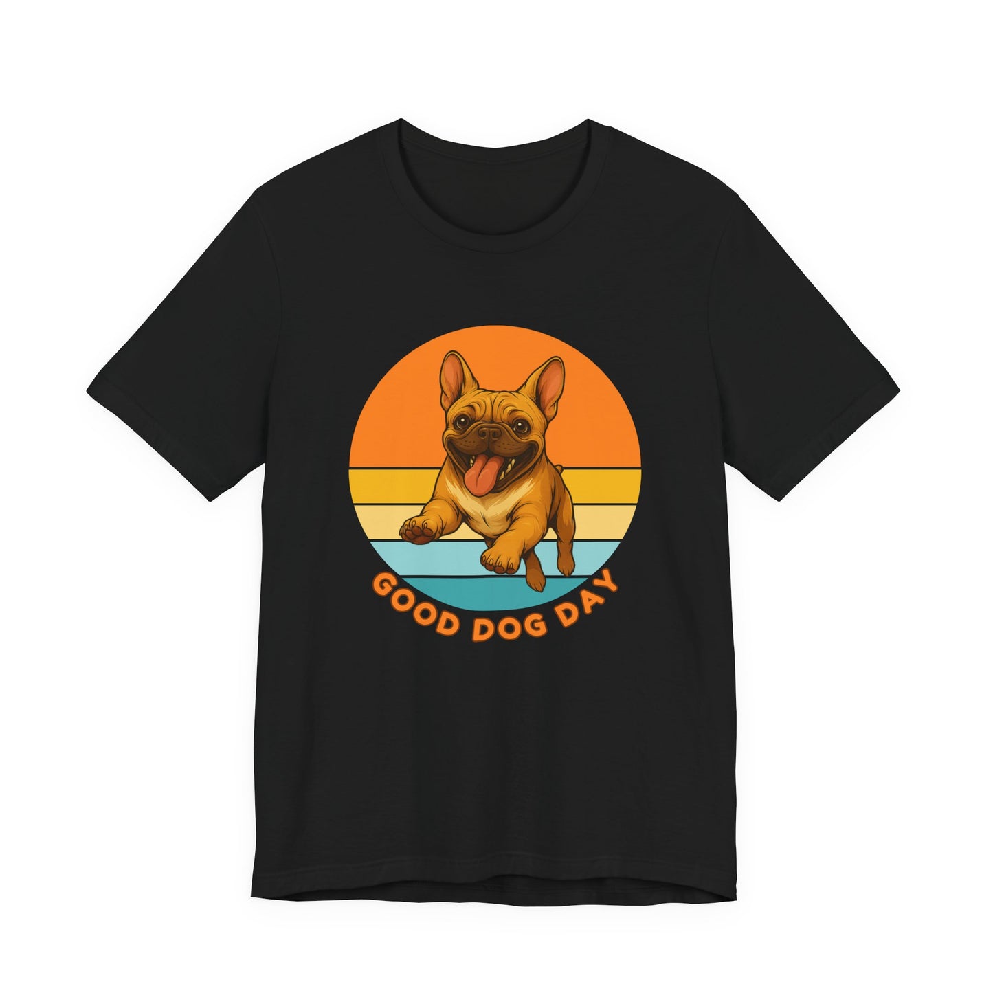 Good Dog Day French Bulldog Shirt – Cream & Clay – Retro Sunset