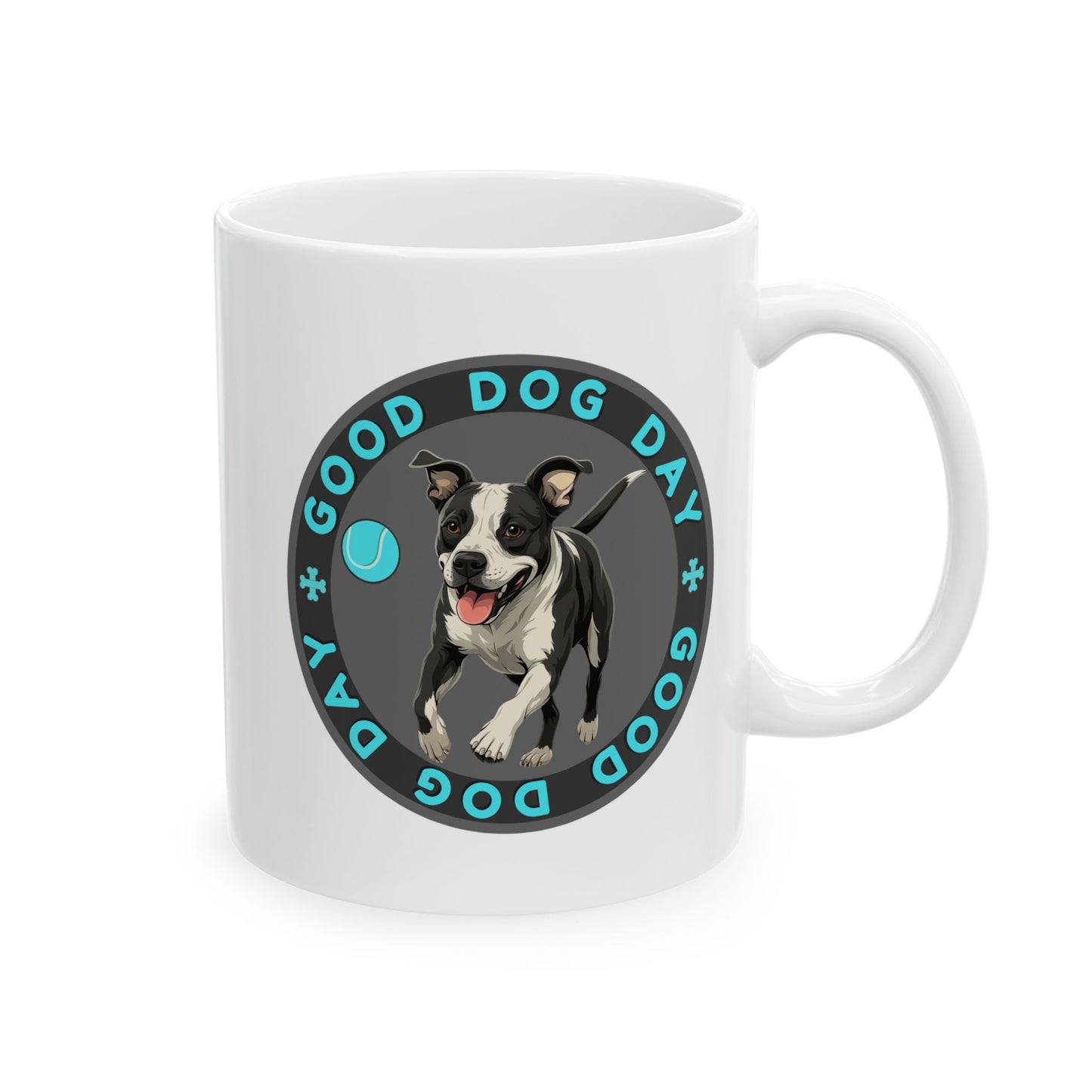 Good Dog Day Pit Bull Mug – Dark Mode
