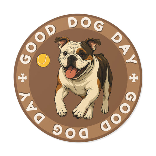 Good Dog Day Bulldog 2"x2" Sticker – Saddle & Biscuit