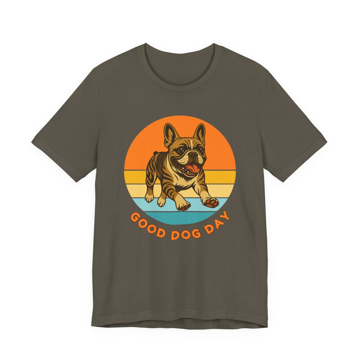 Good Dog Day French Bulldog – Brown Sugar & Cream – Retro Sunset