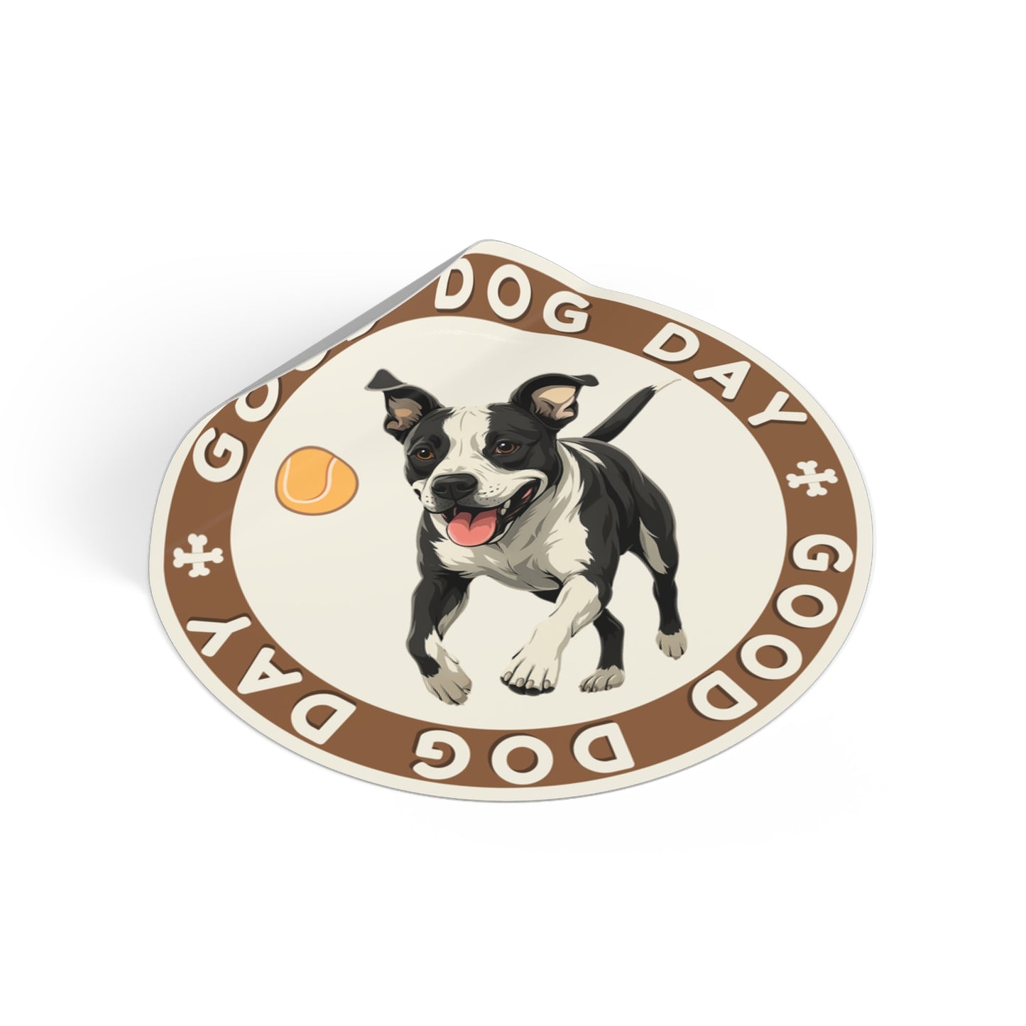 Good Dog Day Pit Bull 2"x2" Sticker – Sandstone & Terra