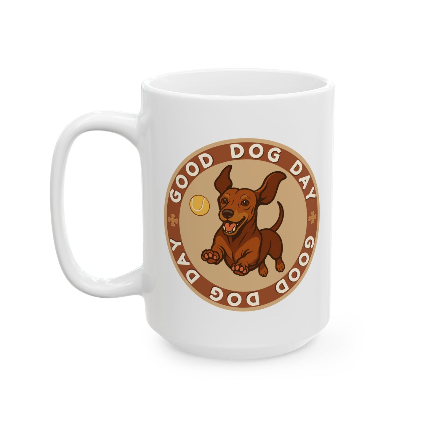 Good Dog Day Dachshund Mug – Deep Brown & Caramel