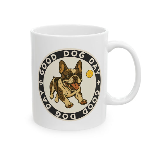Good Dog Day French Bulldog Mug – Cream & Charcoal