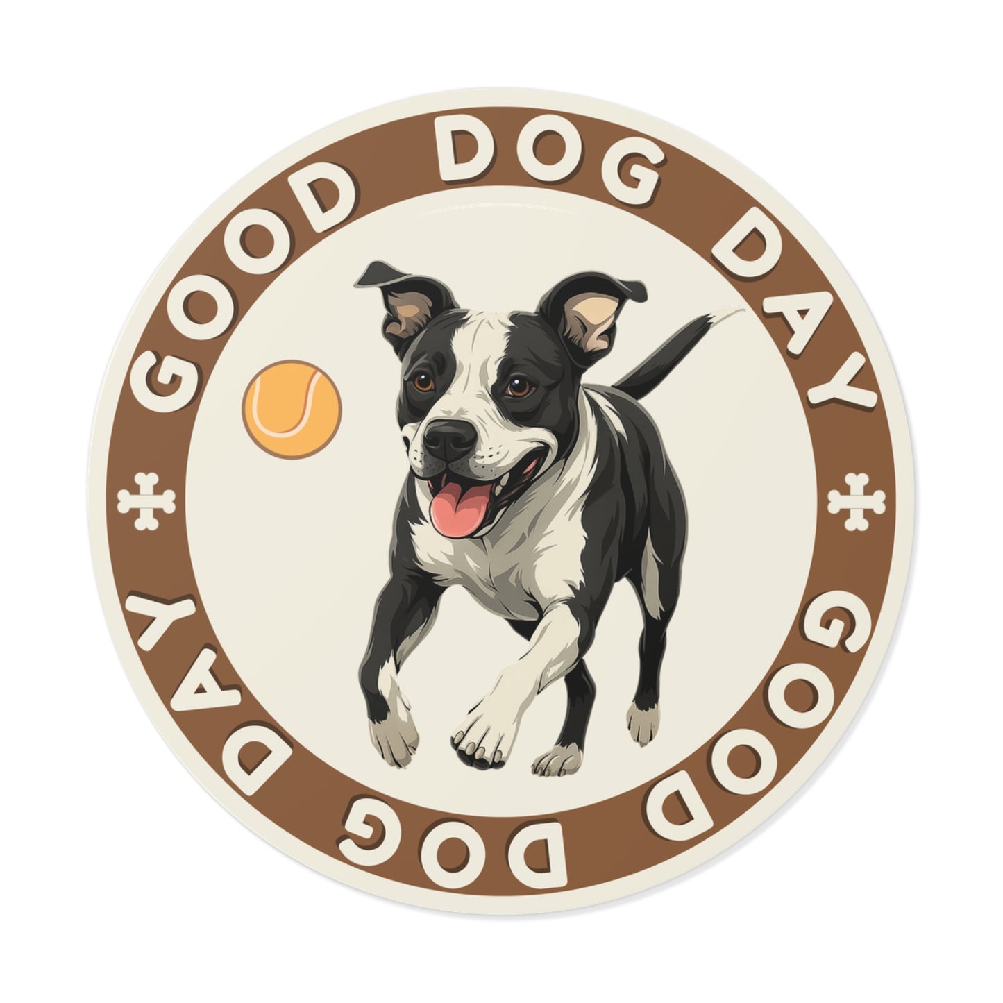 Good Dog Day Pit Bull 3"x3" Sticker – Sandstone & Terra