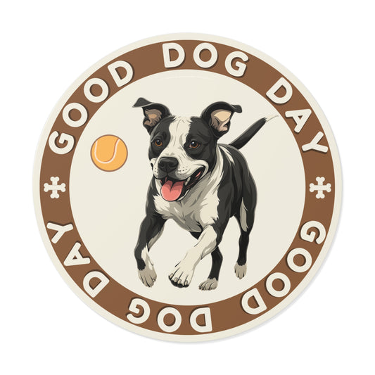 Good Dog Day Pit Bull 3"x3" Sticker – Sandstone & Terra