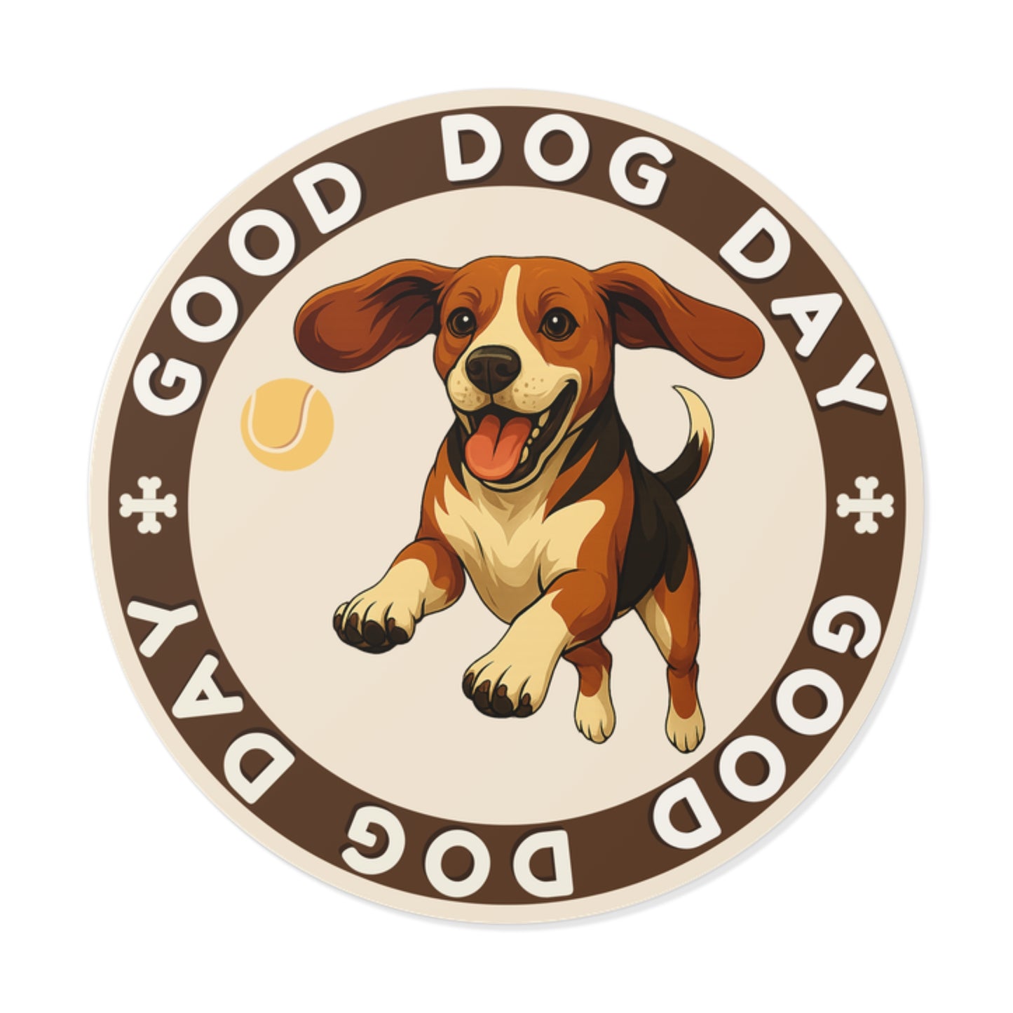 Good Dog Day Beagle 2"x2" Sticker – Cream & Cocoa