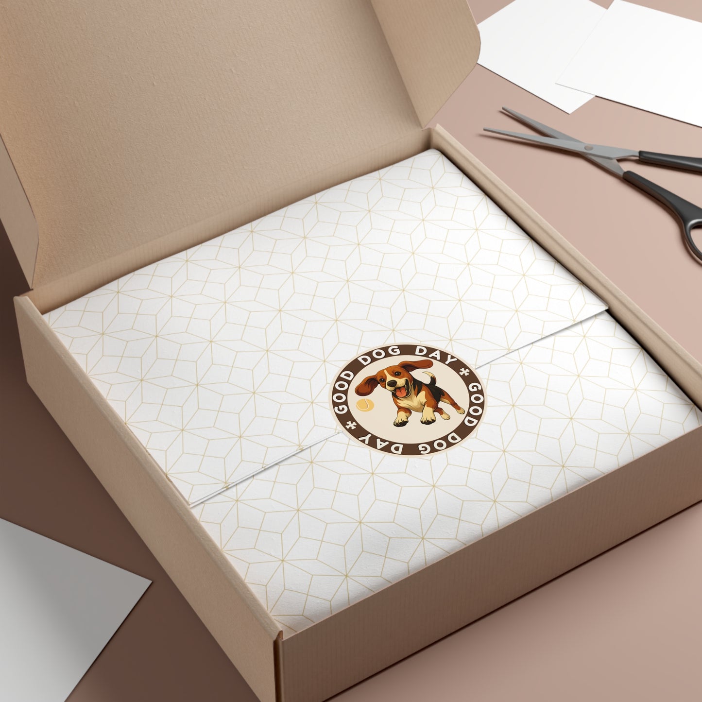 Good Dog Day Beagle 3"x3" Sticker – Cream & Cocoa