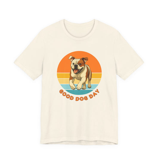 Good Dog Day Bulldog – Rust & Cream – Retro Sunset