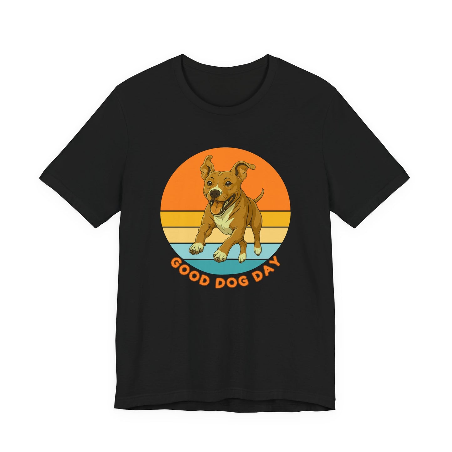 Good Dog Day Pit Bull Shirt – Sandstone & Terra – Retro Sunset